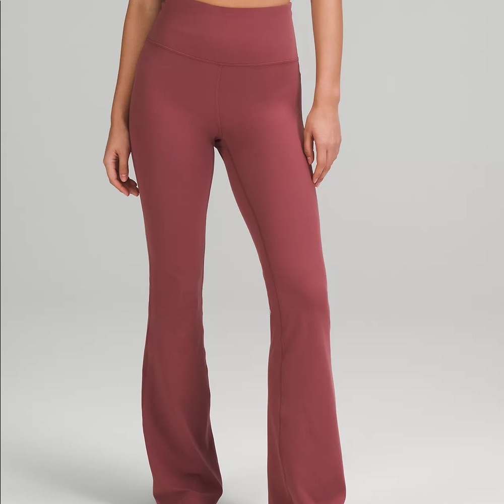 Lululemon Groove Super-High-Rise Flared Pant Nulu Smoky Red Size 2